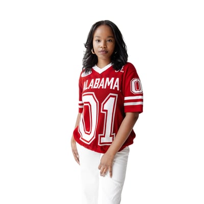  Alabama Crimson Tide Gameday Social Women's Knit Football Jersey Sweater - Crimson