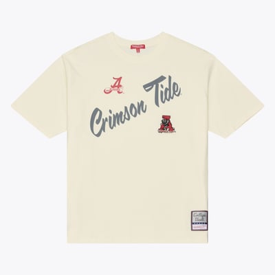 Alabama Crimson Tide Mitchell & Ness Women's Oversized Heritage Hues T-Shirt - Cream