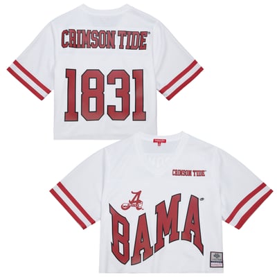 Alabama Crimson Tide Mitchell & Ness Women's Cropped Fashion Jersey - White
