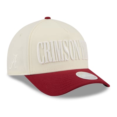 Alabama Crimson Tide New Era Women's Tonal A-Frame 9FORTY Adjustable Hat - White/Crimson