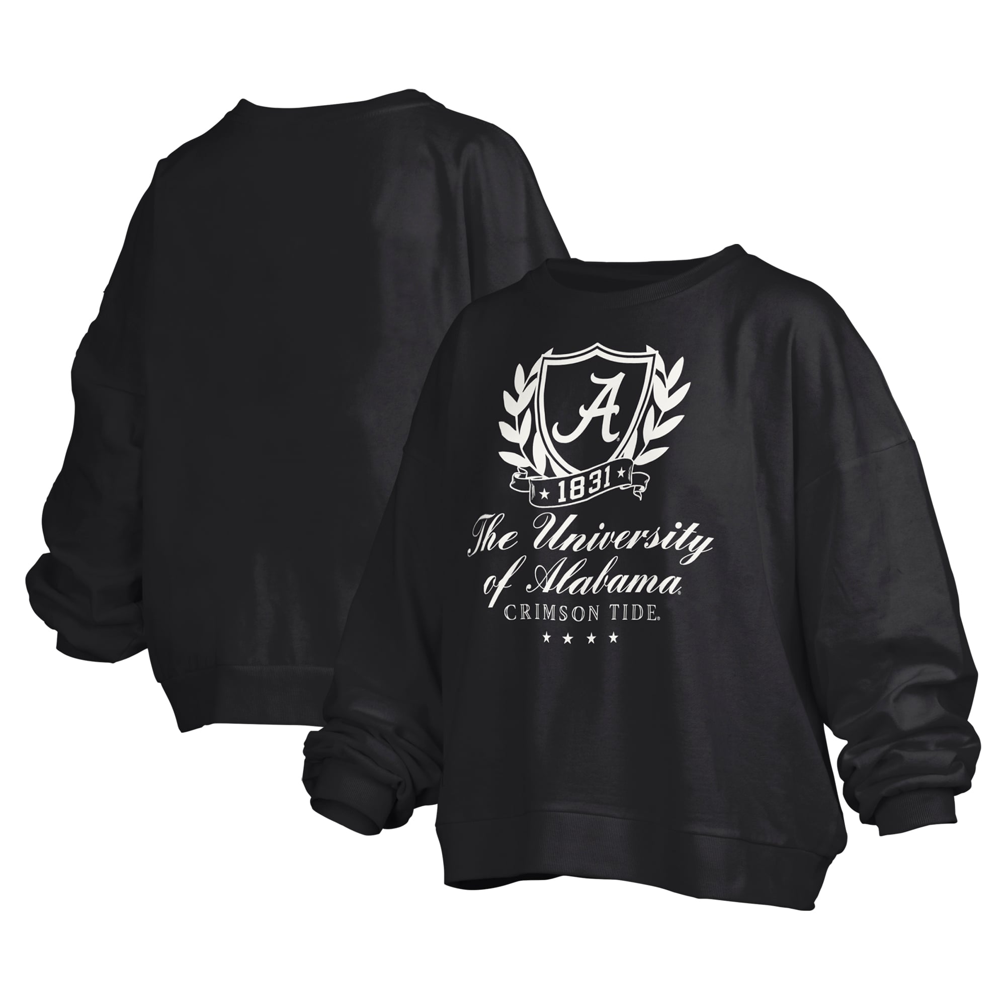 Alabama Women's Pressbox Big Aug Script Janice Oversized Sweatshirt - Black