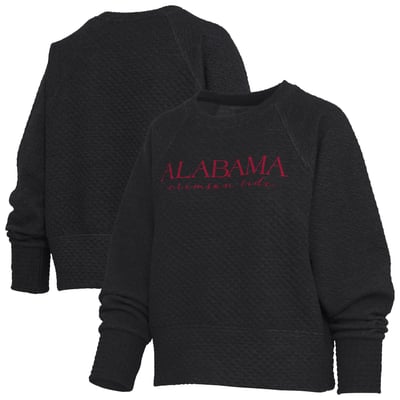 Alabama Crimson Tide Pressbox Women's Champagne Nova Quilted Tri-Blend Sweatshirt - Black
