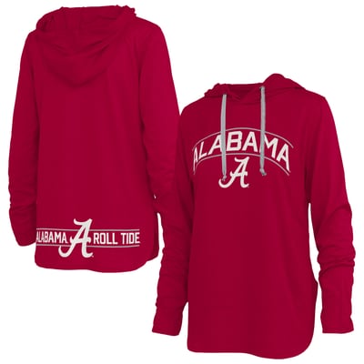  Alabama Crimson Tide Pressbox Women's Allie Long Sleeve Hooded T-Shirt - Crimson