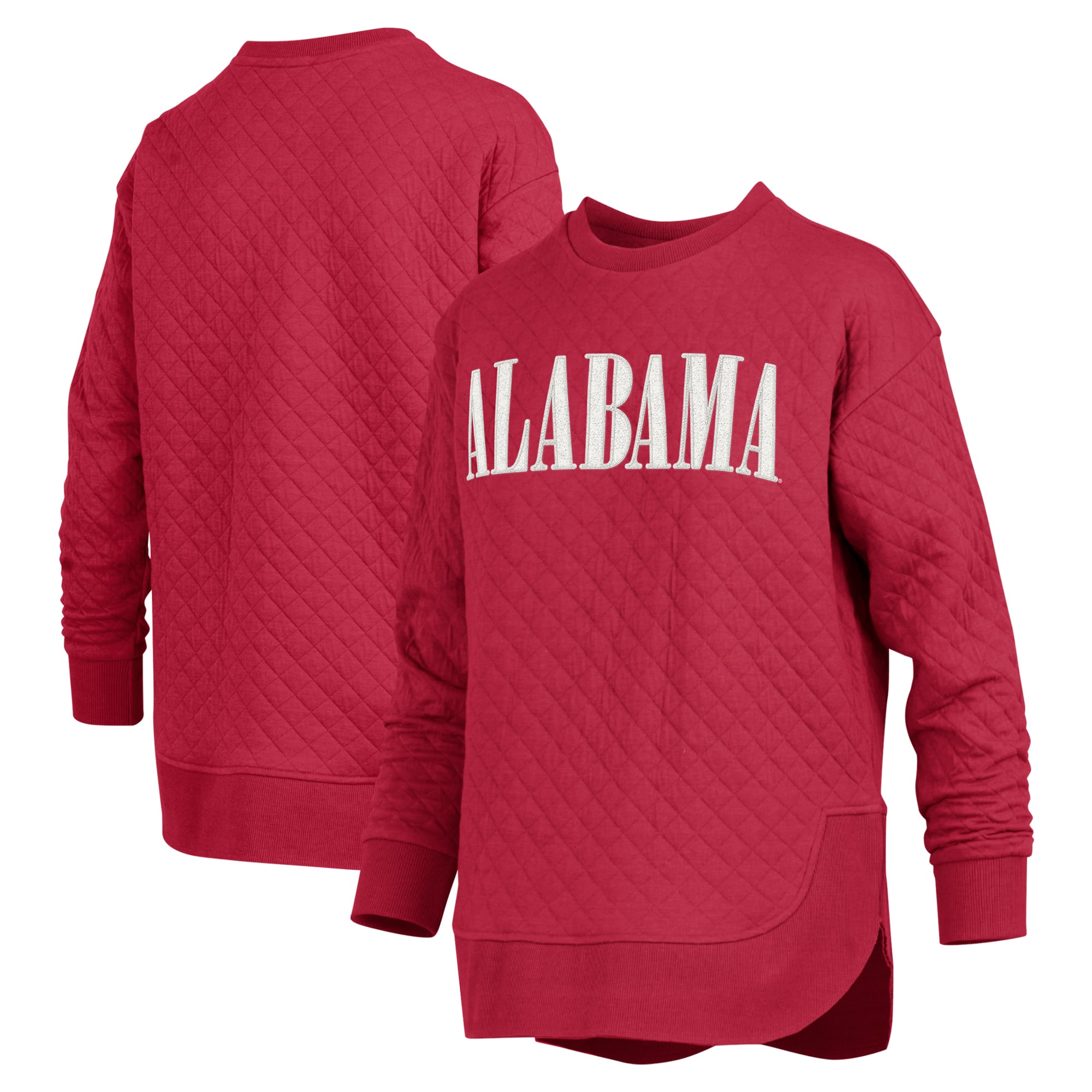 Alabama Women's Pressbox Quilted Long Sleeve Pullover - Crimson