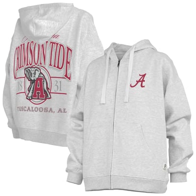  Alabama Crimson Tide Pressbox Women's Janise Full-Zip Hoodie - Heather Gray