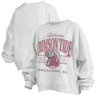 Alabama Crimson Tide Pressbox Women's Oversized Vinson Melange Janise Sweatshirt - Heather Gray