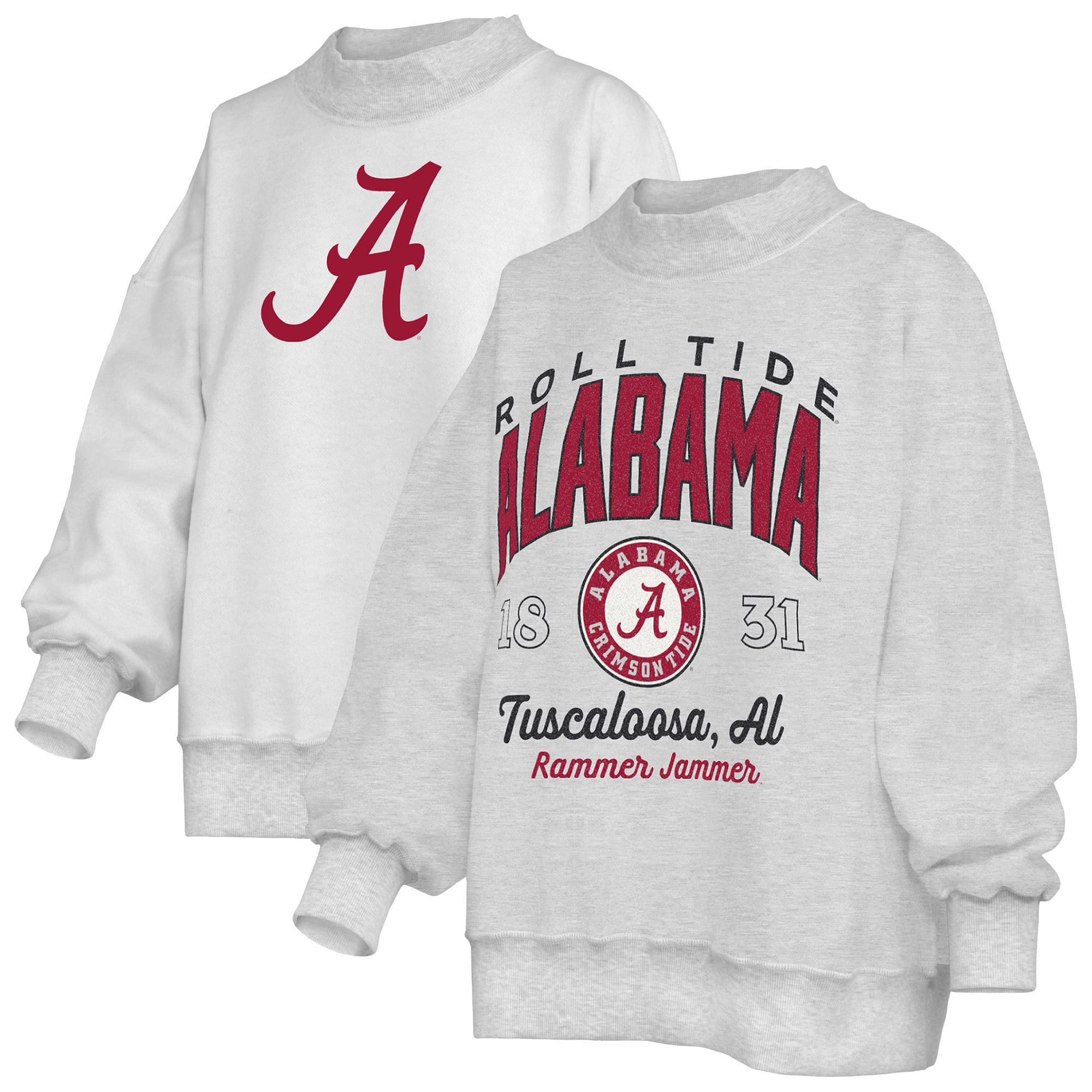 Alabama Women's Pressbox Reversible Sweatshirt - Heather Gray