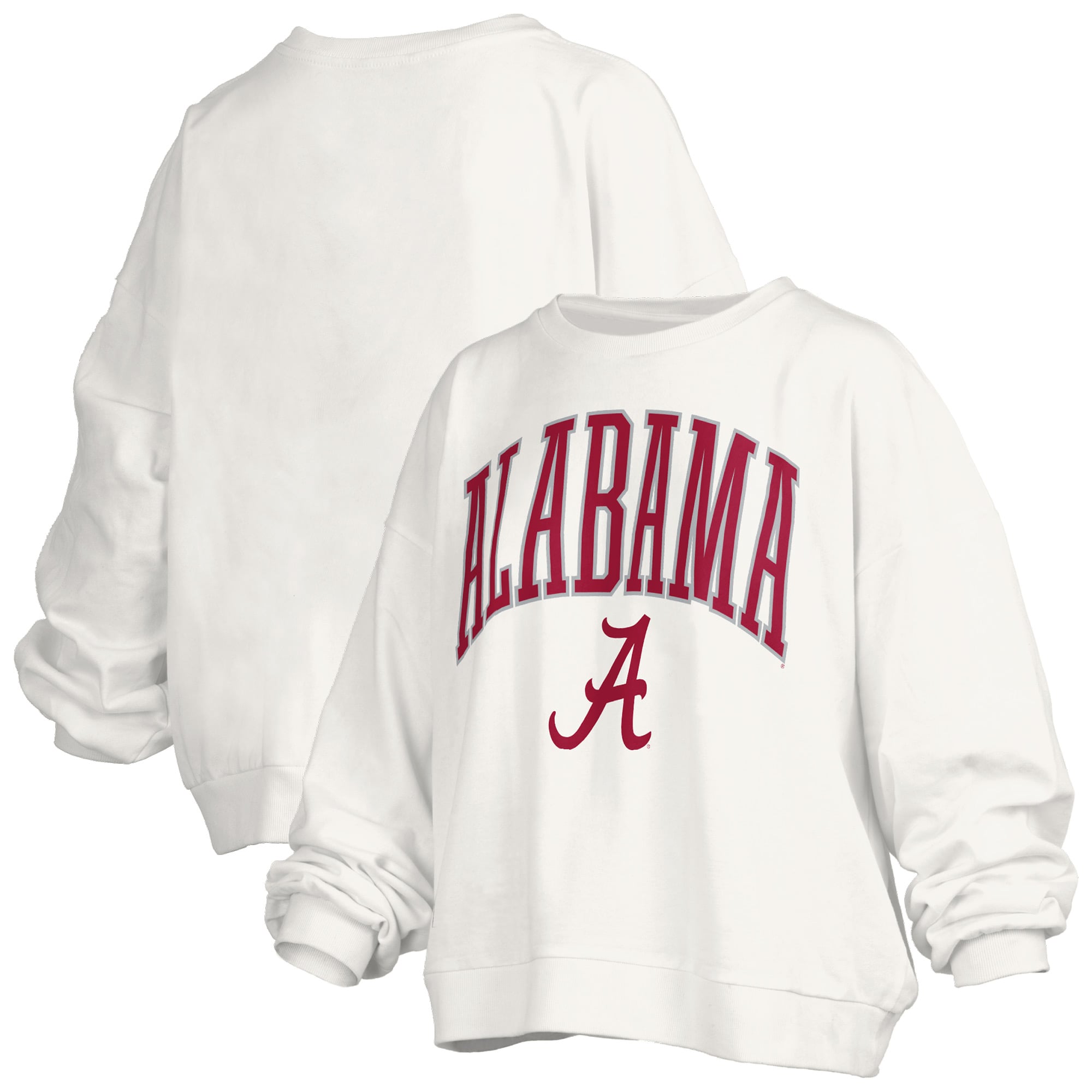 Alabama Women's Pressbox Janise Arch Logo Sweatshirt - White