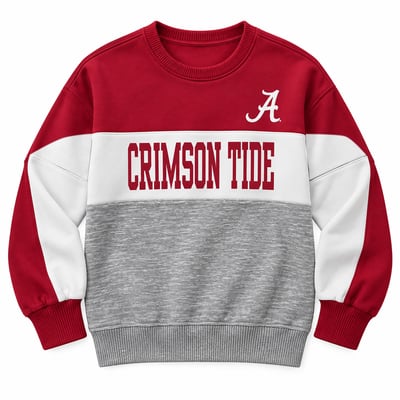 Alabama Crimson Tide Profile Women's Plus Size Trio Sweatshirt - Crimson/Heather Gray