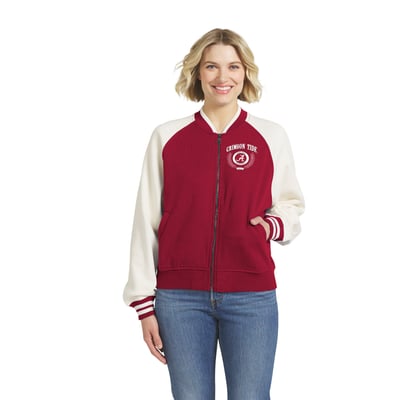  Alabama Crimson Tide WEAR by Erin Andrews Women's Raglan Full-Zip Jacket - Crimson