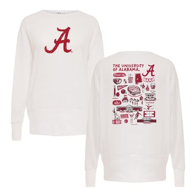 Alabama Crimson Tide Women's Impressions Lainey Ribbed Tunic Tri-Blend Sweatshirt - White