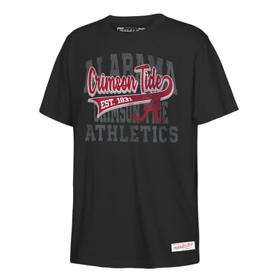  Alabama Crimson Tide Mitchell & Ness Youth Retro Sweeper T-Shirt - Black