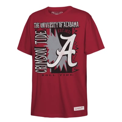  Alabama Crimson Tide Mitchell & Ness Youth 90s Retro Poster T-Shirt - Crimson