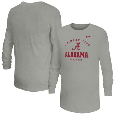  Alabama Crimson Tide Nike Youth Legend Dri-FIT Long Sleeve T-Shirt - Gray