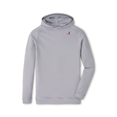  Alabama Crimson Tide Peter Millar Youth Pine Sugar Stripe Performance Pullover Hoodie - Gray