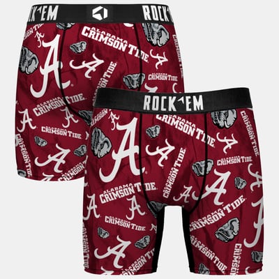  Alabama Crimson Tide Rock Em Youth All Over Logo Boxer Briefs - Crimson