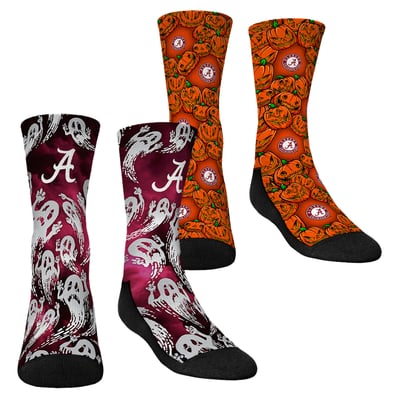  Alabama Crimson Tide Rock Em Youth Halloween Crew Socks 2-Pack Set - Orange