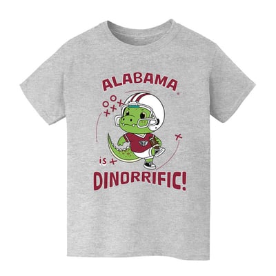 Alabama Crimson Tide Vive La Fete Youth Dinorrific T-Shirt - Gray