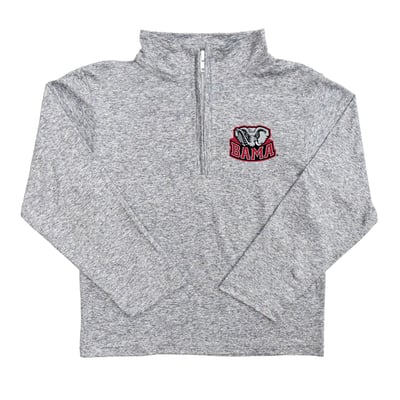  Alabama Crimson Tide Vive La Fete Youth Team Logo Quarter-Zip Sweatshirt - Heather Gray