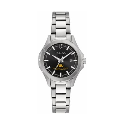 Alabama State Hornets Bulova Women's Stainless Steel Sport Classic Watch - Black