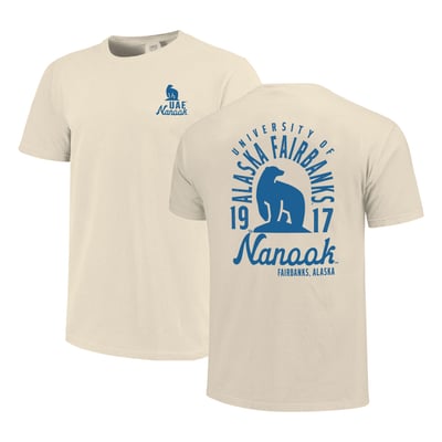 Alaska Fairbanks Nanooks Comfort Colors Mascot Overlay T-Shirt - Cream