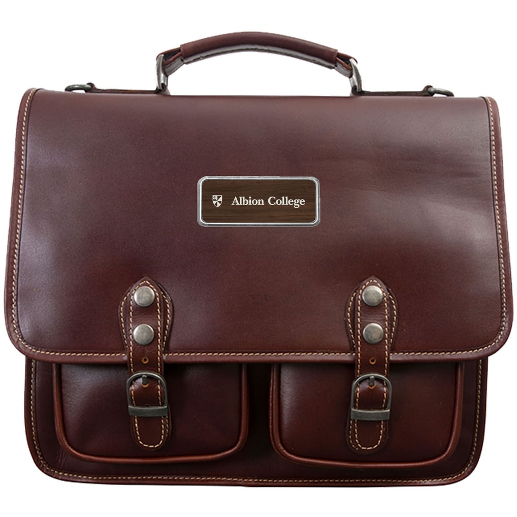Albion Britons Logo Plate Sabino Briefcase - Brown