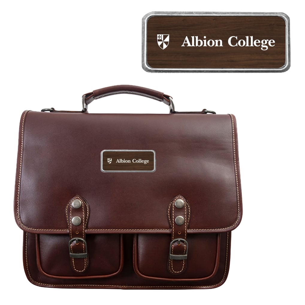 Albion Britons Logo Plate Sabino Briefcase - Brown