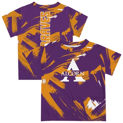  Alcorn State Braves Vive La Fete Newborn & Infant Paint Brush T-Shirt - Purple