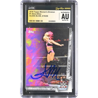 Alexa Bliss WWE Autographed 2018 Topps Women's Division #1 CGC Fanatics Witnessed Authenticated AUTO 10 Card