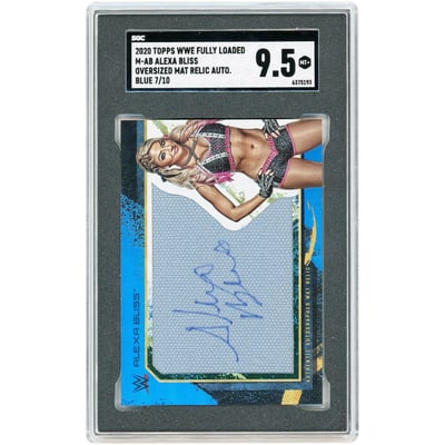 Alexa Bliss WWE Autographed 2020 Topps WWE Fully Loaded Blue Oversized Event Used Mat Relic #M-AB #7/10 SGC Authenticated 9.5 Card 
