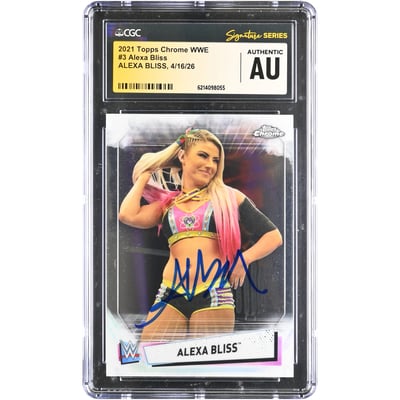 Alexa Bliss WWE Autographed 2021 Topps Chrome #3 CGC Fanatics Witnessed Authenticated Card