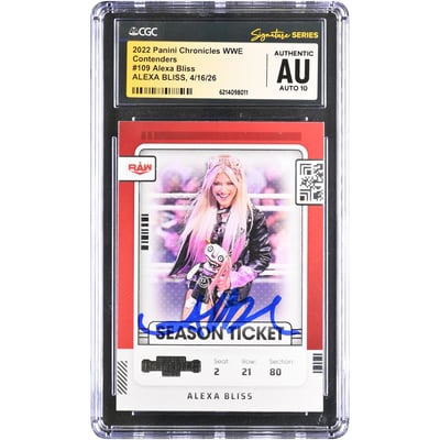 Alexa Bliss WWE Autographed 2022 Panini Chronicles Contenders #109 CGC Fanatics Witnessed Authenticated AUTO 10 Card