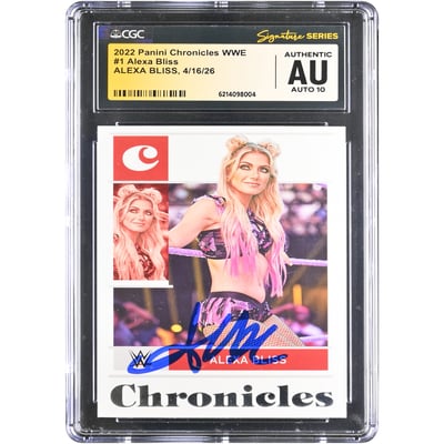 Alexa Bliss WWE Autographed 2022 Panini Chronicles #1 CGC Fanatics Witnessed Authenticated AUTO 10 Card