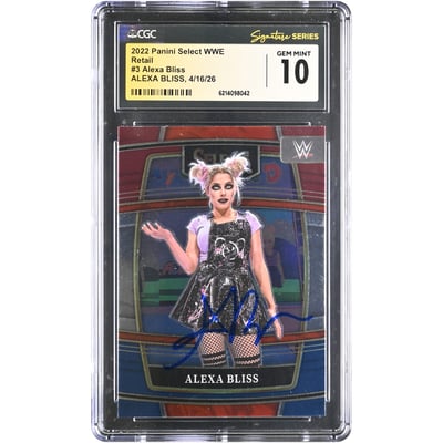 Alexa Bliss WWE Autographed 2022 Panini Select Retail #3 CGC Fanatics Witnessed Authenticated GEM MINT 10 Card