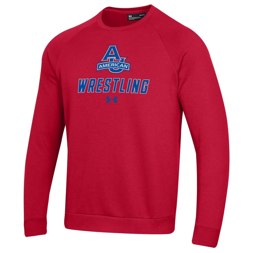 American University Eagles Under Armour Wrestling Rival Fleece Raglan Pullover Sweatshirt - Red