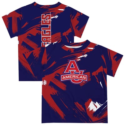  American University Eagles Vive La Fete Newborn & Infant Paint Brush T-Shirt - Navy