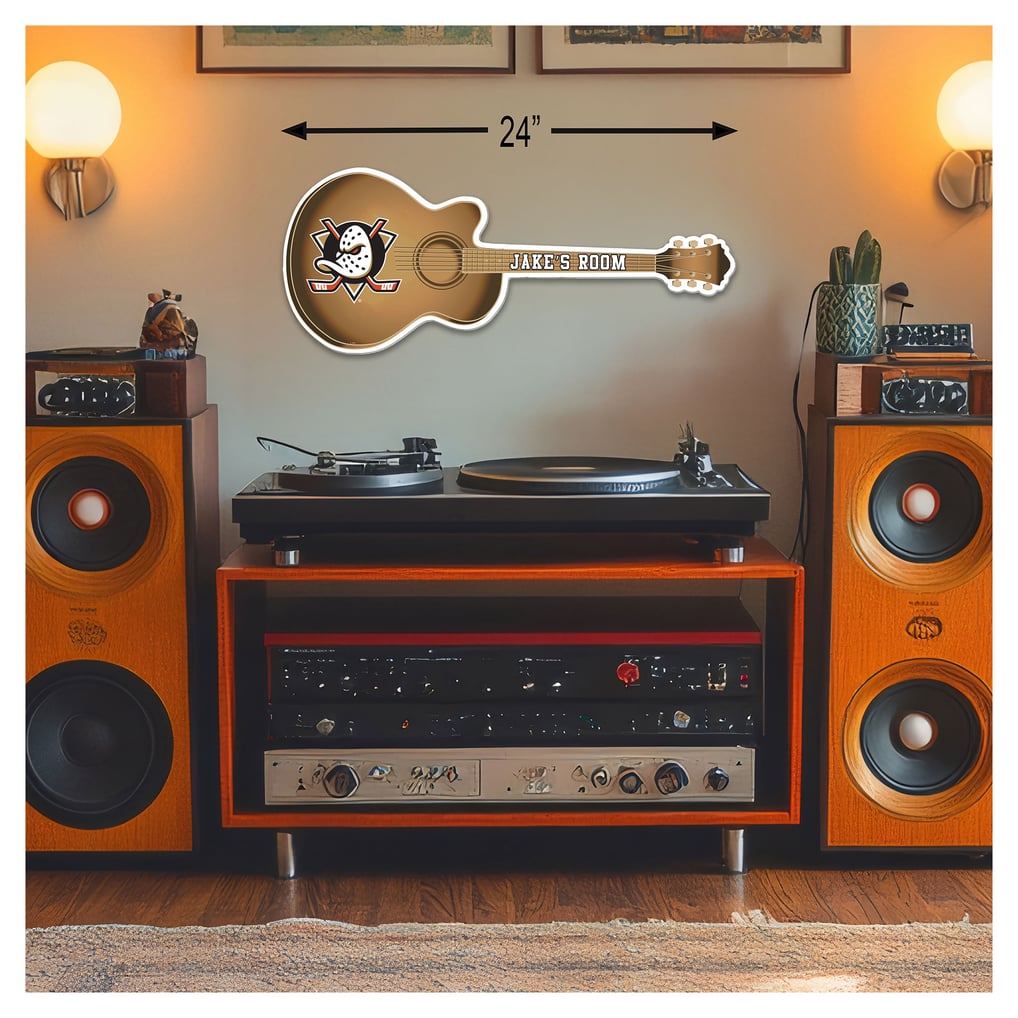 Anaheim Ducks 24" Customizable Guitar Sign