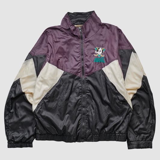 Anaheim Ducks 90s Full Zip Jacket - Purple - M by Fanatics Real Vintage