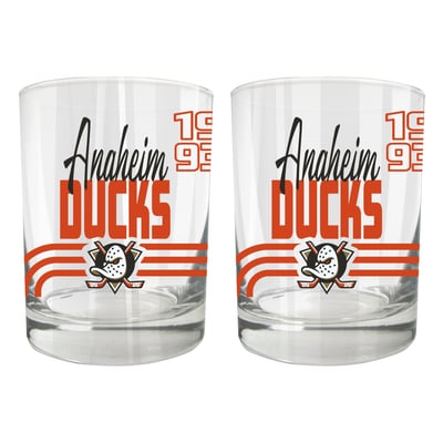 Anaheim Ducks Two-Piece 12oz. Heritage Rocks Glass Set