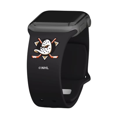 Anaheim Ducks Silicone Apple Watch Band - Black