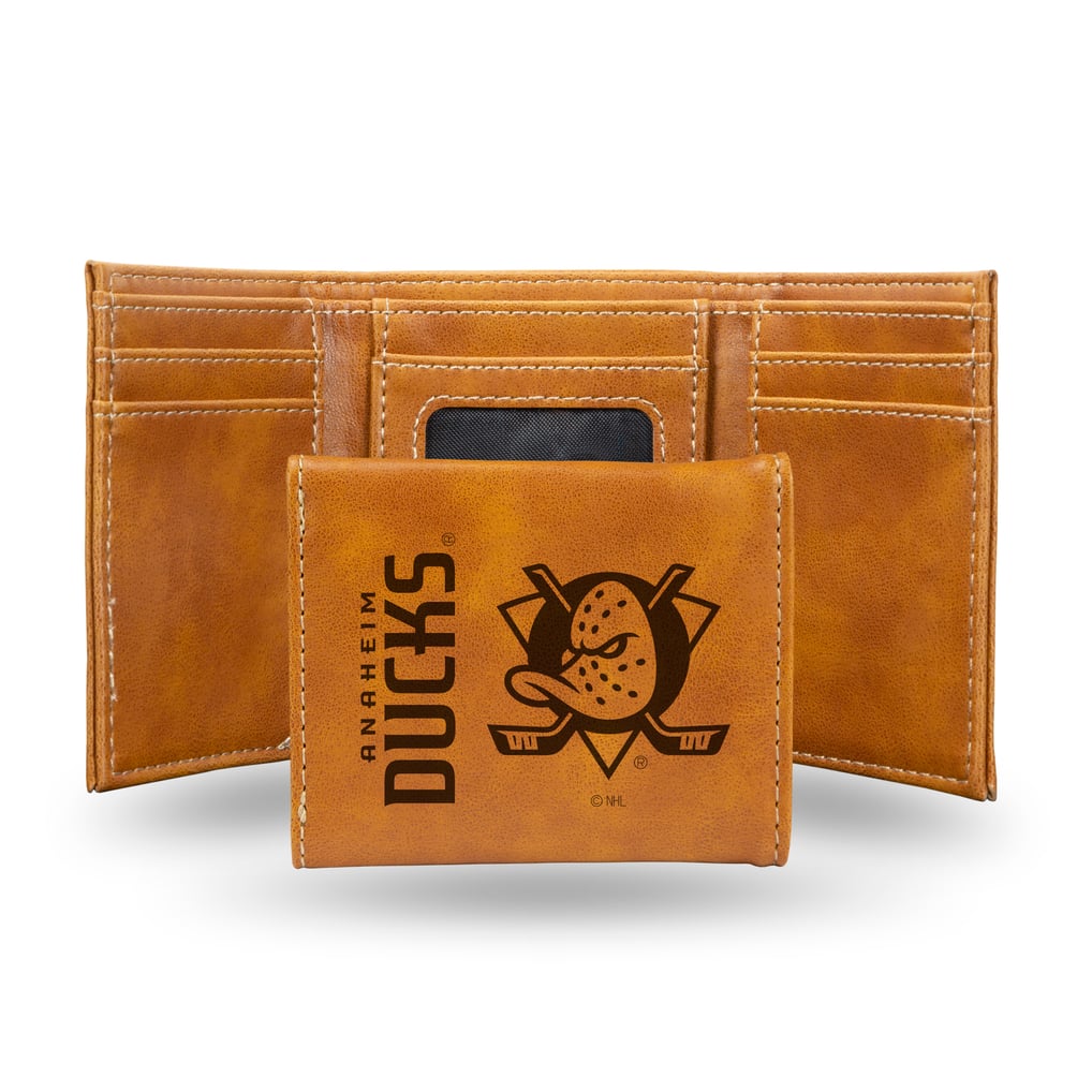 Anaheim Ducks Laser Engraved Tri-Fold Wallet - Brown