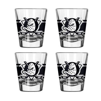 Anaheim Ducks Logo Brands Four-Piece Stripe Shot Glass Set