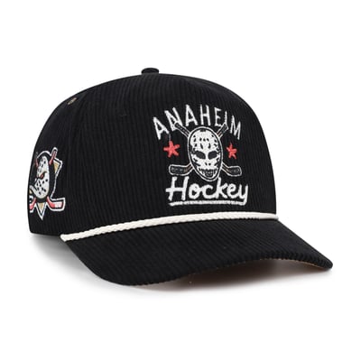 Anaheim Ducks '47 Hockey Mask Corduroy Rope Hitch Adjustable Hat - Black