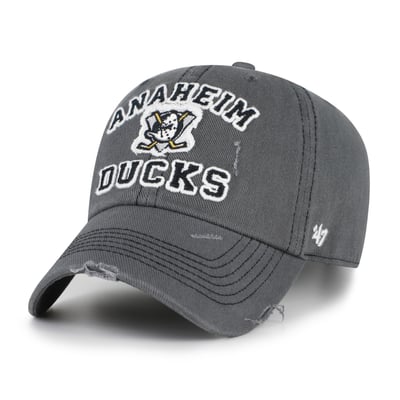 Anaheim Ducks '47 Seymoore Distressed Applique Clean Up Adjustable Hat - Black
