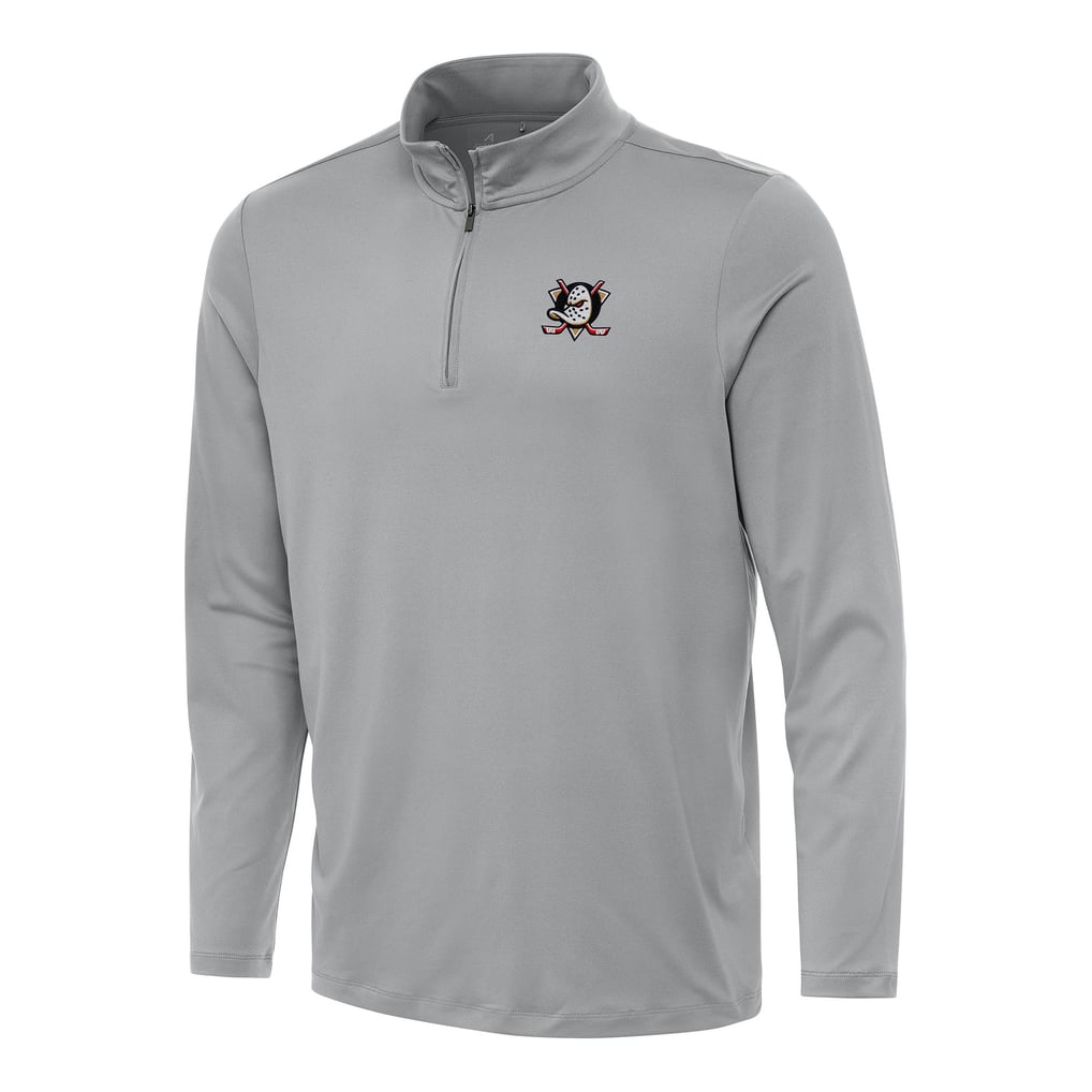 Anaheim Ducks Antigua Reprocess Quarter-Zip Top - Gray