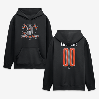 Anaheim Ducks Big & Tall Forged Mascot Personalized Name & Number Hoodie - Black