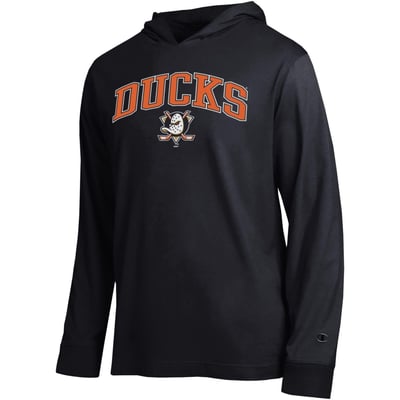 Anaheim Ducks Champion All-Star Lightweight Hooded Long Sleeve T-Shirt - Black
