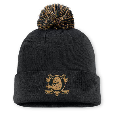 Anaheim Ducks Fanatics Military Appreciation Cuffed Knit Hat with Pom - Black