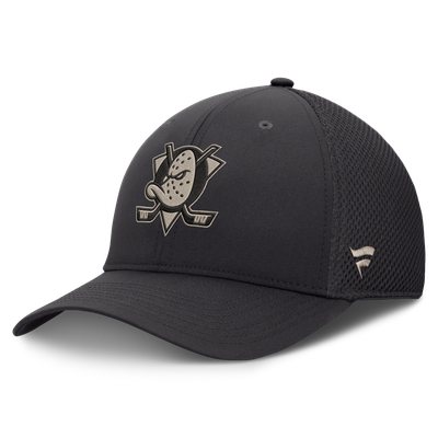 Anaheim Ducks Fanatics Authentic Pro Road Meshback Stretch Hat - Charcoal