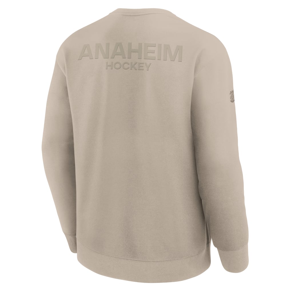 Anaheim Ducks Fanatics Authentic Pro Road Tri-Blend Sweatshirt - Tan